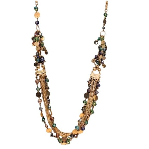 Multilayer Colorful Handmade Seed Beads Illusion Chain Bib Necklace - Picture 1 of 11